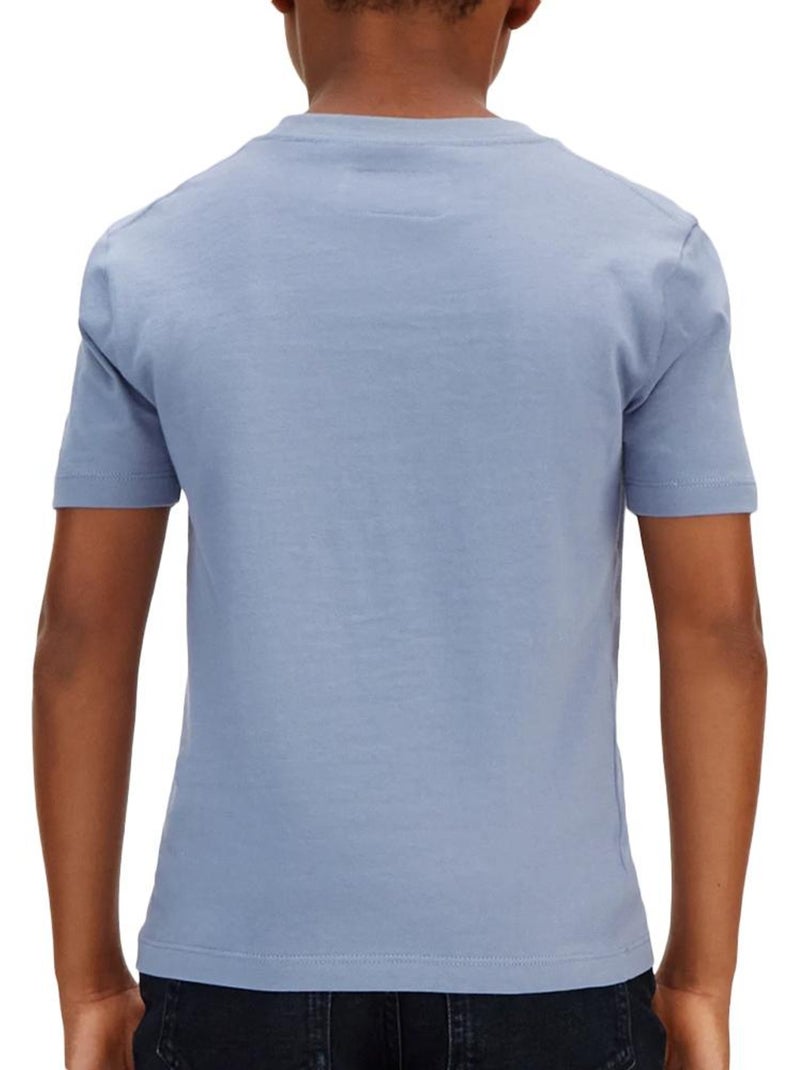 Calvin klein jeans jongens t-shirt blauw met mono mini badge Blauw - Kiabi