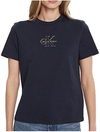 Calvin klein jeans dames t-shirt klassiek folie wit