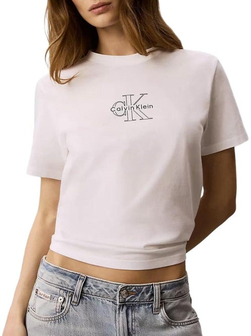Calvin Klein Jeans Klassiek Zwart/Wit T-shirt voor Dames - Kiabi Calvin Klein Jeans Klassiek Zwart/Wit T-shirt voor Dames - Kiabi