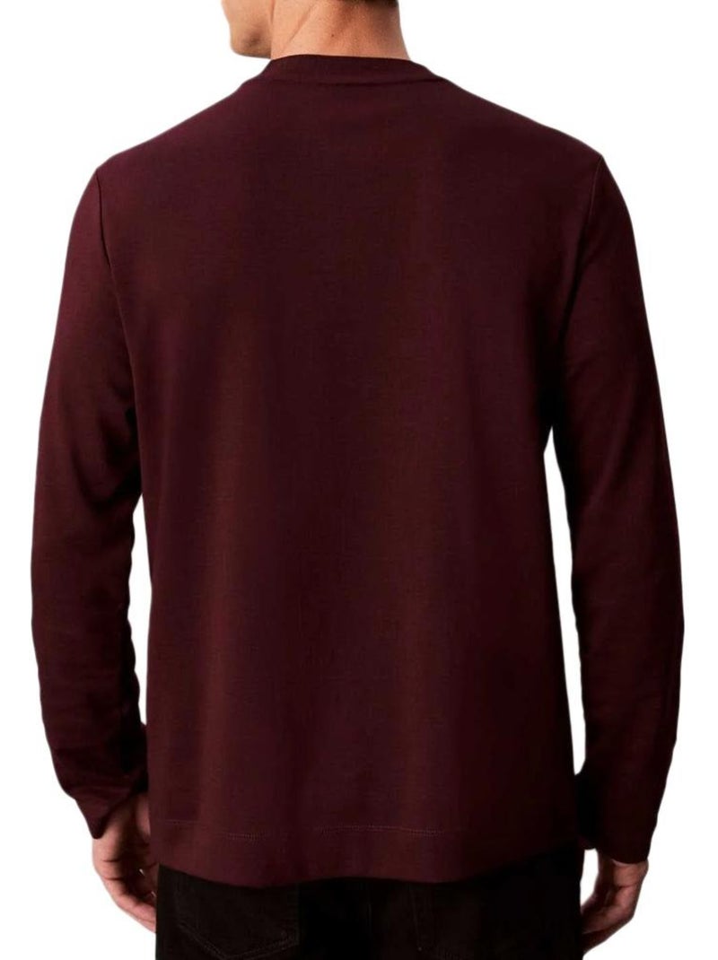 Calvin Klein Jeans Luxe Heren T-shirt met Lange Mouwen - Bruin Cappuccinobruin - Kiabi