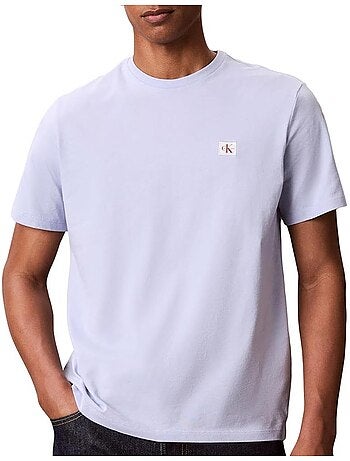 Calvin klein jeans mauve t-shirt met badge voor heren