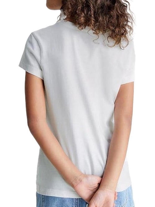 Calvin Klein Jeans Meisjes T-shirt Wit Micro Logo - Kiabi Calvin Klein Jeans Meisjes T-shirt Wit Micro Logo - Kiabi