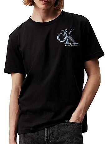 Calvin klein jeans meta monogram t-shirt zwart voor heren