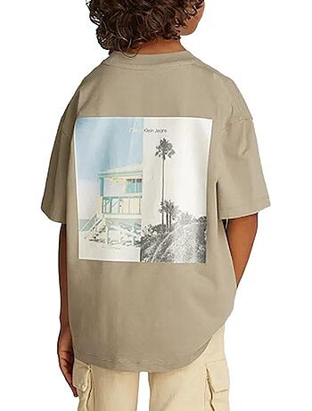 Calvin klein jeans miami t-shirt voor jongens, bruin