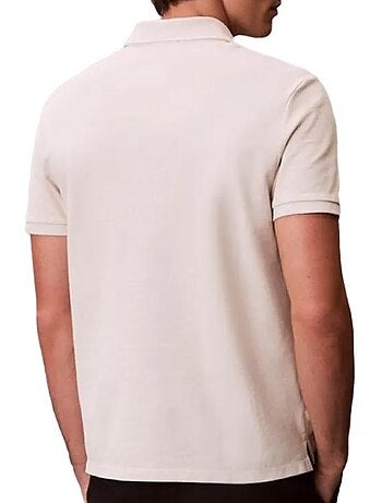 Calvin klein jeans monogram piqué polo voor heren - beige