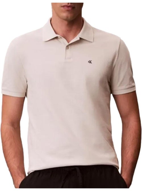 Calvin klein jeans monogram piqué polo voor heren - beige - Kiabi Calvin klein jeans monogram piqué polo voor heren - beige - Kiabi