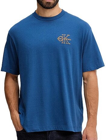 Calvin klein jeans monolog t-shirt blauw voor heren