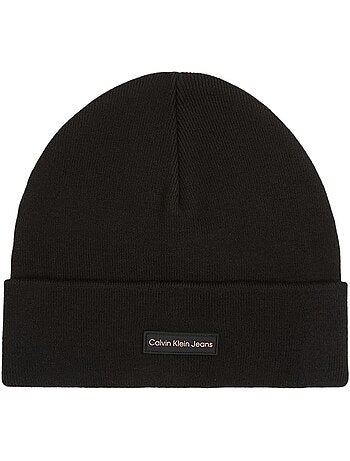 Calvin klein jeans patch beanie zwarte muts voor dames
