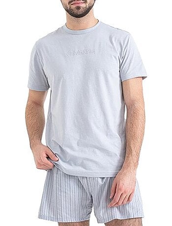 Calvin klein jeans poplin pyjama voor heren - grijs