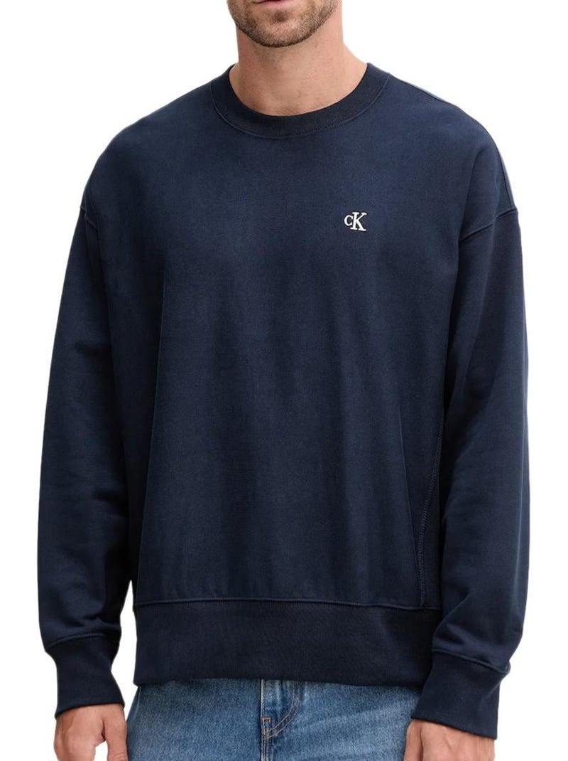 Calvin Klein Jeans Premium Marineblauwe Heren Sweatshirt Marineblauw - Kiabi