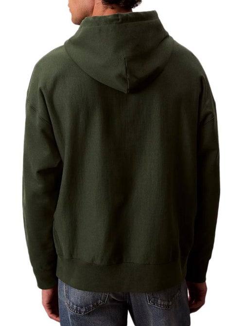 Calvin Klein Jeans Premium Terry Groene Hoodie voor Heren - Kiabi Calvin Klein Jeans Premium Terry Groene Hoodie voor Heren - Kiabi