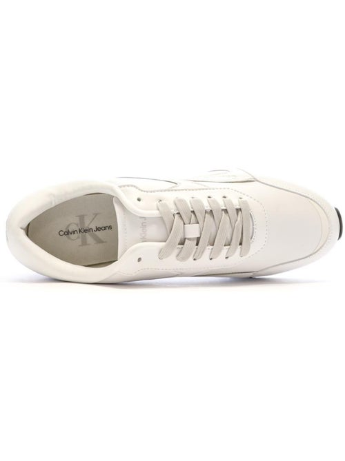 Calvin Klein Jeans Retro Runner Witte Heren Sneakers - Kiabi Calvin Klein Jeans Retro Runner Witte Heren Sneakers - Kiabi