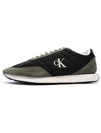 Calvin klein jeans retros heren sneakers zwart/kaki