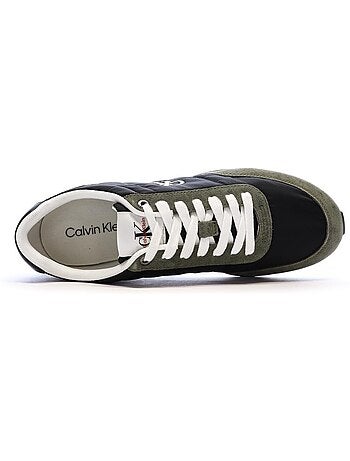 Calvin klein jeans retros heren sneakers zwart/kaki