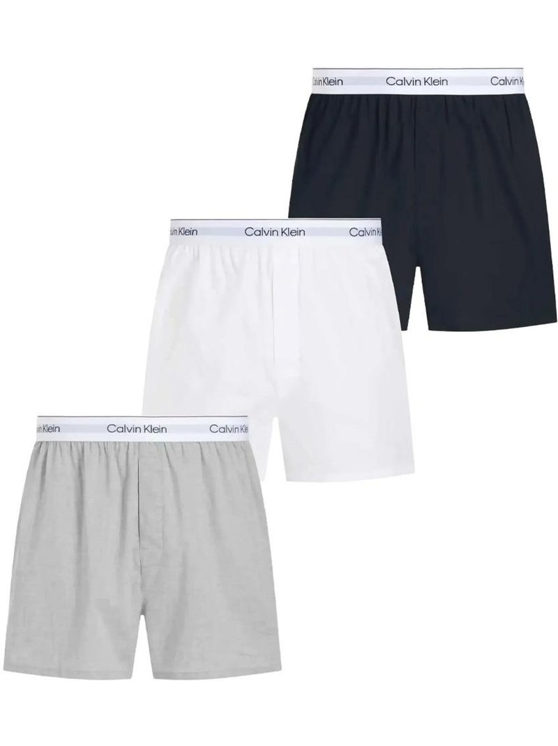 Calvin klein jeans slim fit boxershorts - 3-pack zwart/wit/grijs Zilvergrijs - Kiabi