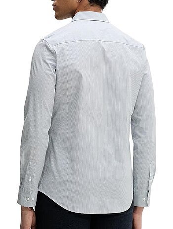 Calvin klein jeans slim fit heren overhemd met strepen - lichtblauw