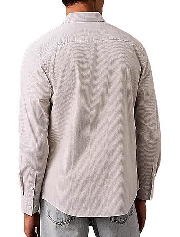 Calvin klein jeans slim fit herenoverhemd met strepen - blauw