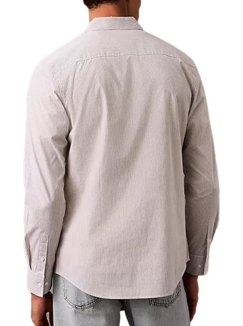 Calvin Klein Jeans Slim Fit Herenoverhemd met Strepen - Blauw - Kiabi Calvin Klein Jeans Slim Fit Herenoverhemd met Strepen - Blauw - Kiabi