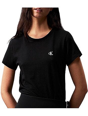 Calvin klein jeans slim fit t-shirt met borduurwerk voor dames - wit