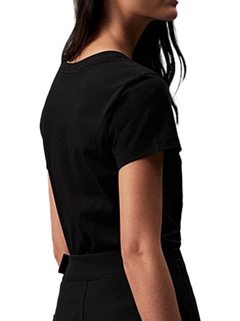 Calvin Klein Jeans Slim Fit T-shirt Zwart met Borduring voor Dames Zwart - Kiabi
