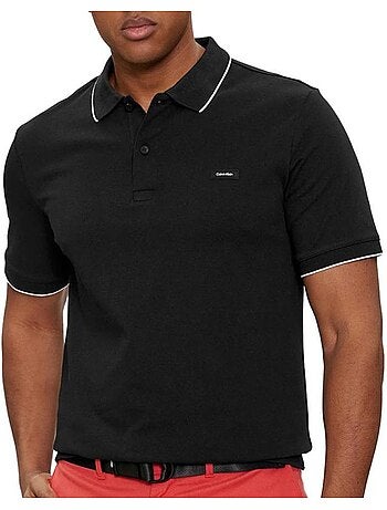 Calvin klein jeans stretch polo zwart voor heren