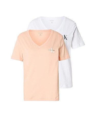 Calvin klein jeans dames t-shirt grijs/wit lv047c906g