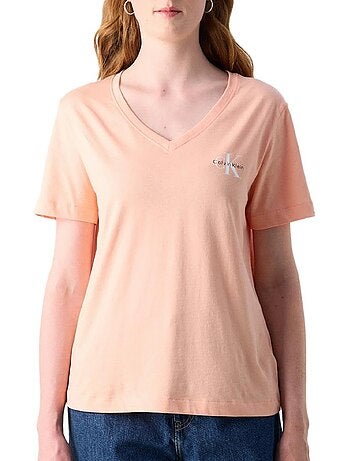 Calvin klein jeans dames t-shirt grijs/wit lv047c906g