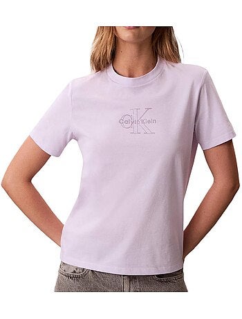 Calvin klein jeans t-shirt dames violet klassiek monologo