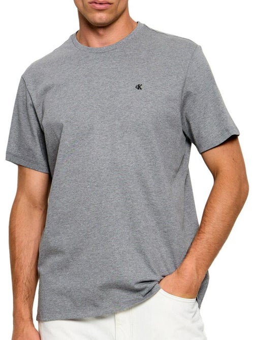 Calvin Klein Jeans T-Shirt Heren - Grijs Klassiek Monogram - Kiabi