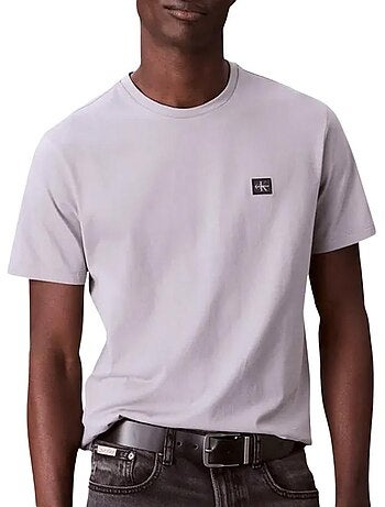 Calvin klein jeans t-shirt voor heren - grijs met badge