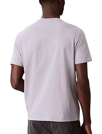 Calvin klein jeans t-shirt voor heren - grijs met badge