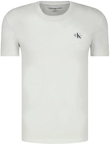 Calvin klein jeans t-shirt voor heren wit/bruin j30j320199