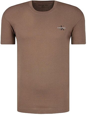 Calvin klein jeans t-shirt voor heren wit/bruin j30j320199