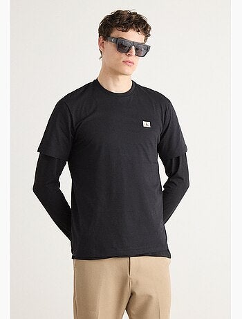 Calvin klein jeans t-shirt voor heren - grijs met badge