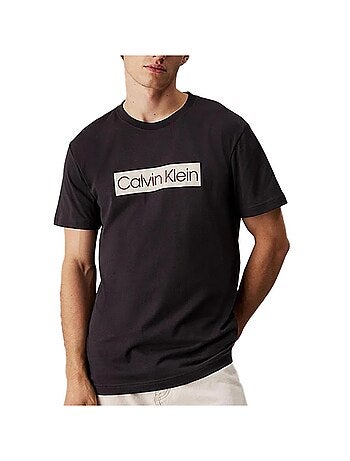 Calvin klein jeans t-shirt voor heren zwart met label phantom