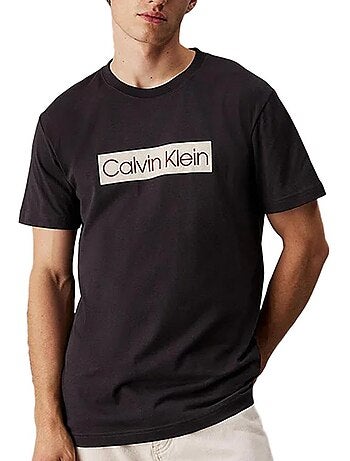 Calvin klein jeans t-shirt voor heren zwart met label phantom