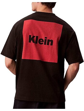 Calvin klein jeans t-shirt voor heren zwart/rood lv04rd813g