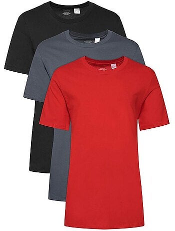 Calvin klein jeans t-shirts set van 3 voor heren - zwart/rood/grijs lv00nb4051
