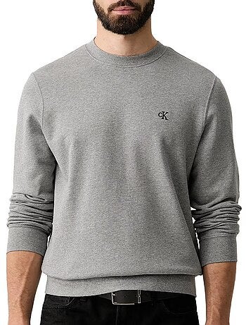 Calvin klein jeans terry heren sweatshirt grijs