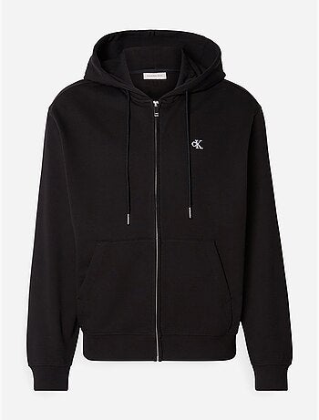 Calvin klein jeans terry monogram zwart sweatvest voor heren