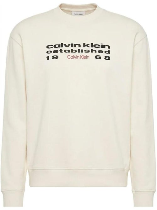 Calvin klein jeans terry stacked heren trui beige - Kiabi Calvin klein jeans terry stacked heren trui beige - Kiabi