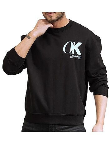Calvin klein jeans terry sweatshirt zwart voor heren