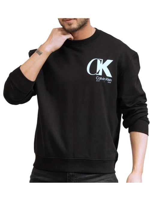 Calvin Klein Jeans Terry Sweatshirt Zwart voor Heren - Kiabi Calvin Klein Jeans Terry Sweatshirt Zwart voor Heren - Kiabi