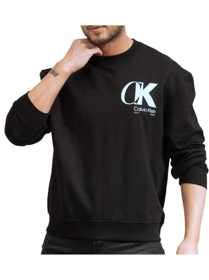 Calvin Klein Jeans Terry Sweatshirt Zwart voor Heren Zwart - Kiabi