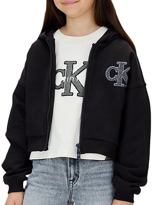 Calvin Klein Jeans Terry Zwarte Meisjes Sweatshirt - Kiabi Calvin Klein Jeans Terry Zwarte Meisjes Sweatshirt - Kiabi