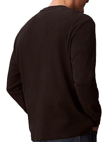 Calvin klein jeans heren wafel badge sweatshirt wit