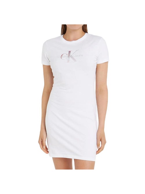 Calvin Klein Jeans Witte Jurk met Monogram voor Dames - Kiabi Calvin Klein Jeans Witte Jurk met Monogram voor Dames - Kiabi