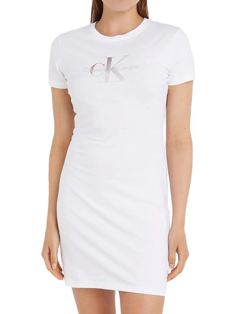 Calvin Klein Jeans Witte Jurk met Monogram voor Dames Wit - Kiabi