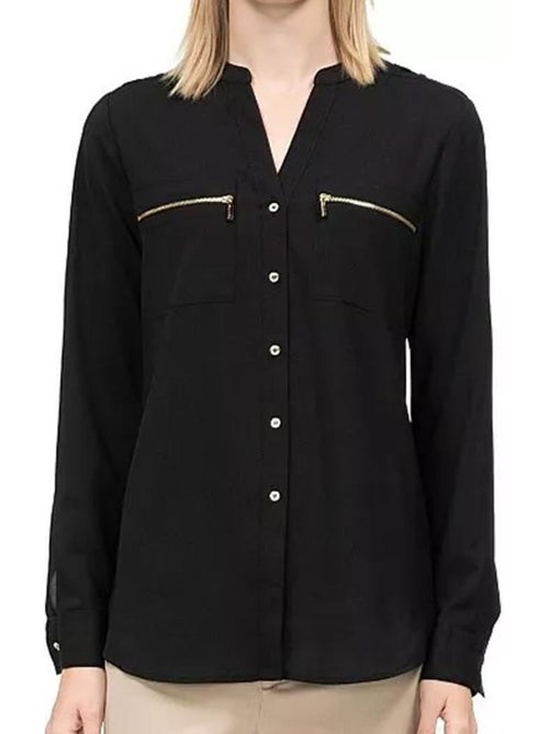 Calvin klein jeans zwart damesoverhemd m3va9598 - Kiabi