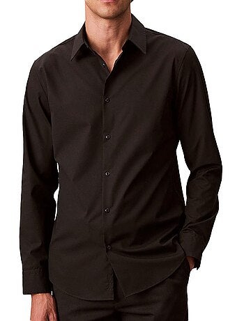 Calvin klein jeans zwart herenoverhemd solids lv040bm127